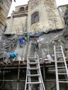 consoludation du rocher après effondrement du mur de soutènement