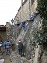reconstruction du mur avec tirants